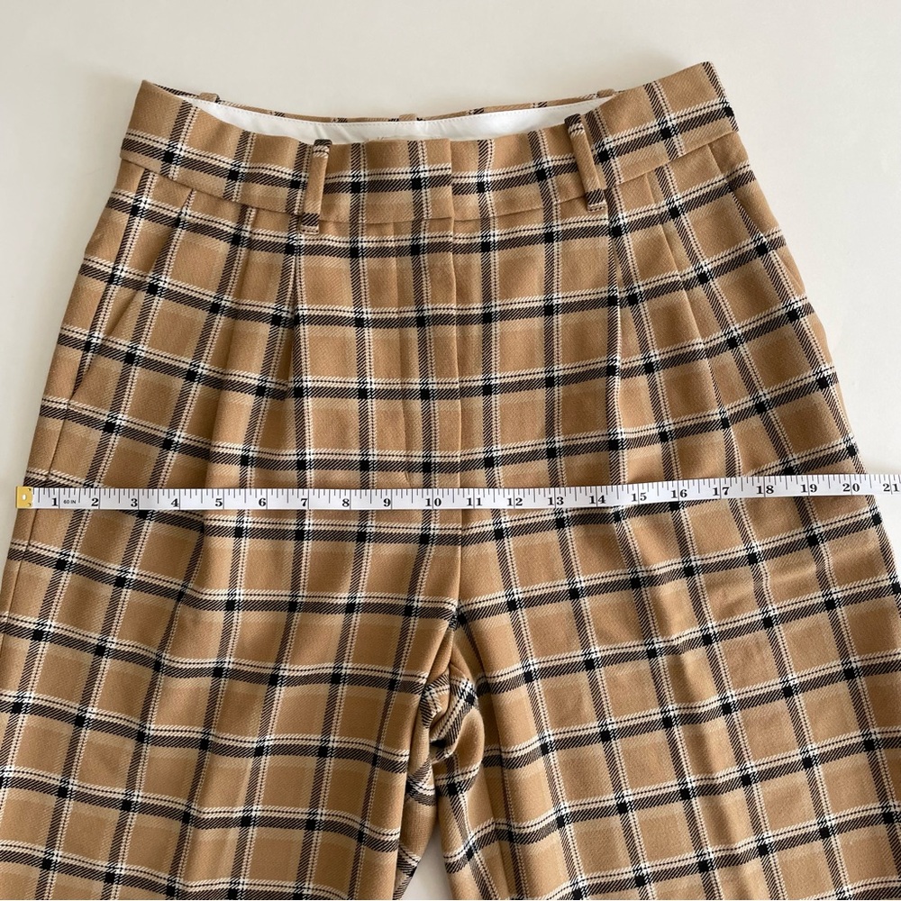 Aritzia Wilfred Carrot Windowpane Plaid Check Trouser Pant Camel Tan - Picture 11 of 14